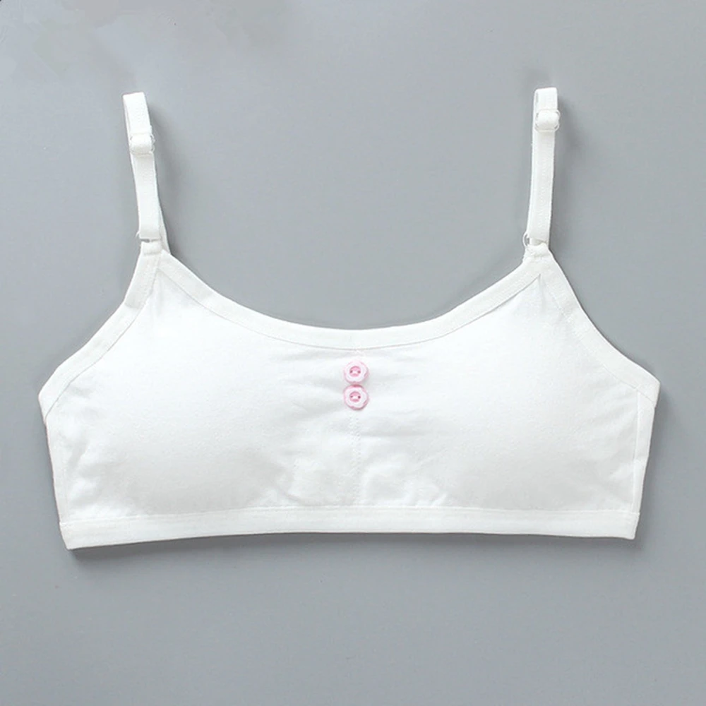 2Pcs Kids Girls Underwear Sport Training Cotton Puberty Teenage Breathable Bra  ZXY1273