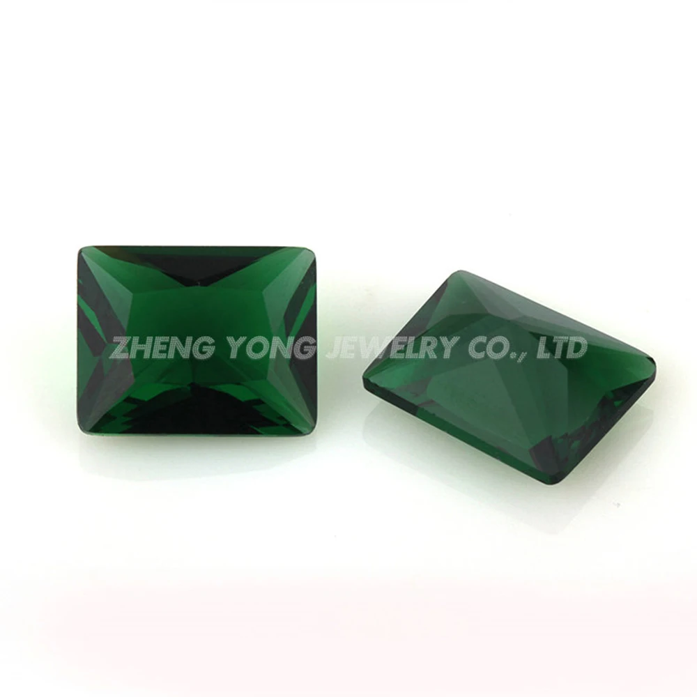 

Green Color Diamond Rectangle Shape Synthetic Glass Gemstone