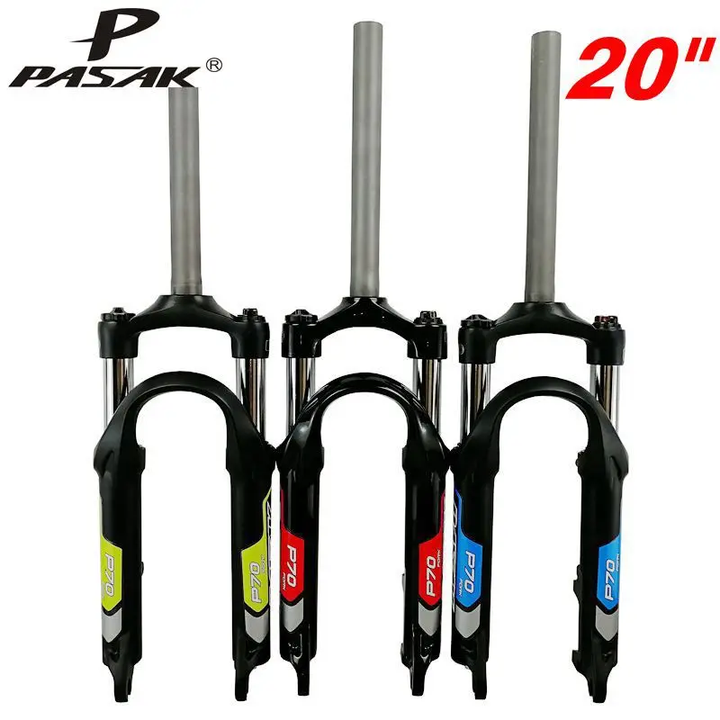 PASAK-Folding Mountain Bike Fork, Suspension Shock Absorber, Soft Adjustable Lock, 20 \