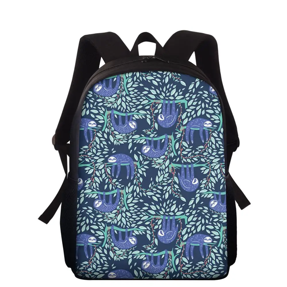 Nieuwe 15 Inch Schooltas Voor Meisjes Kawaii Luiaard Volledige Afdrukken Kinderen Rugzak Outdoor Sport Camping Rugzak Met Rits