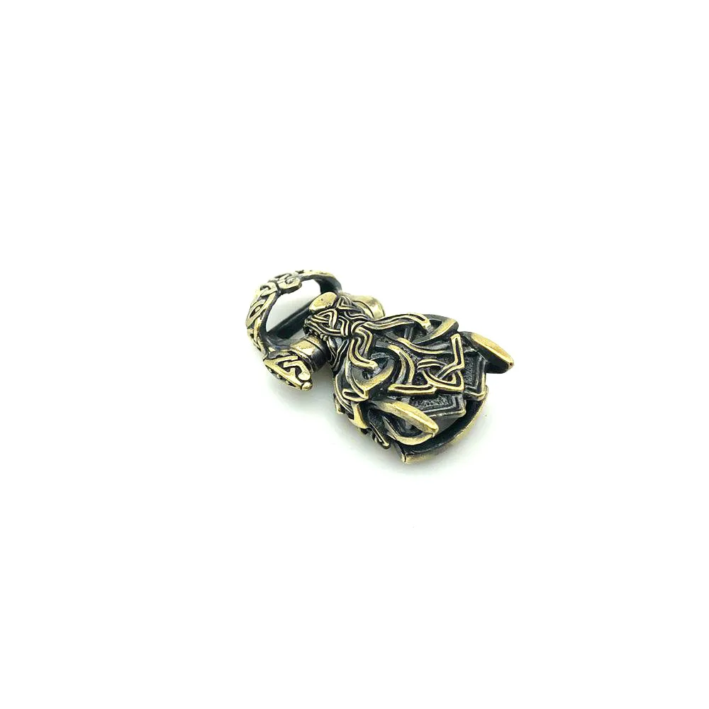 EDC Outdoor Tool DIY Accessories For Bracelet Weaving Paracord Multifunction Buckle Brass Wolf Head / Dropshipping
