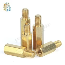 M4 Male 6 8 9 10 12 14 15 16 17 18 20 mm x M4 +6MM Female Brass Standoff Spacer Copper Hexagonal Stud Spacer Hollow Pillars