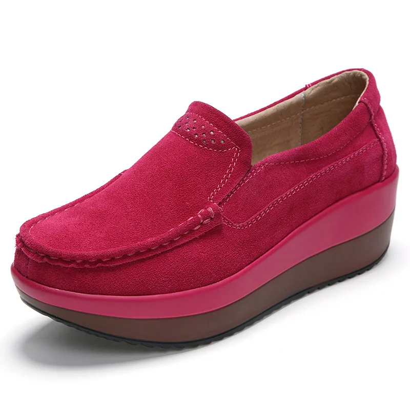 Mocassini con plateau piatti da donna mocassini eleganti in pelle scamosciata da donna scarpe da donna Slip on mocassino donna scarpe Casual nere