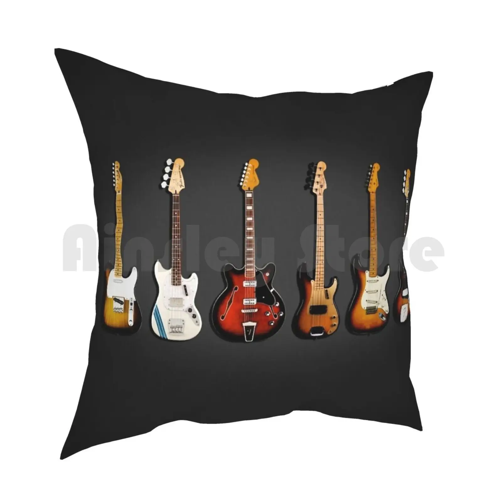 The Classic Guitar Collection Pillow Case Printed Home Soft DIY Pillow cover Stratocaster Telecaster Precision Bass Bass