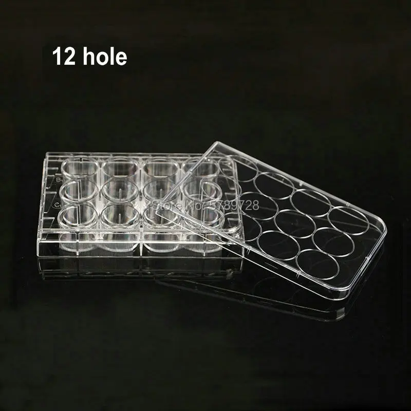 10pcs 12 hole Lab Disposable Cell culture plate Bacterial culture plate enzyme label plate sterilization packaging