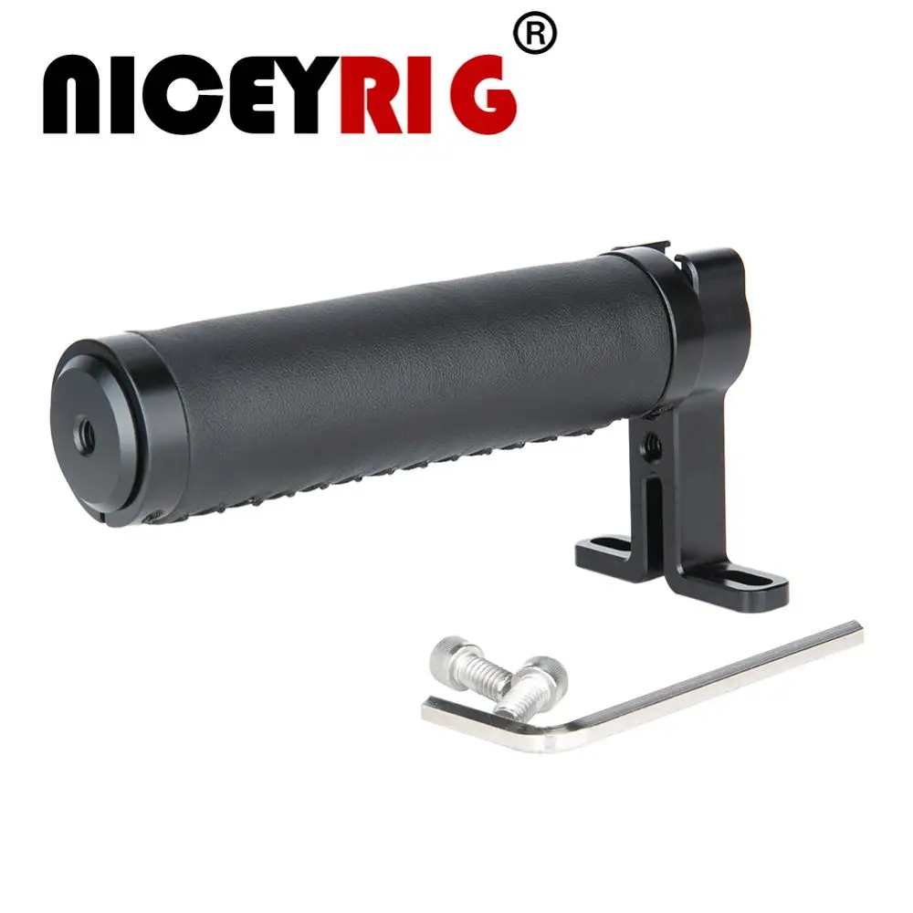 

NICEYRIG Camera Handle DSLR Camera Top Handle Camera Stabilizer Handle Grip Leather Cold Shoe 1/4" Screw Cage DSLR Video Rig