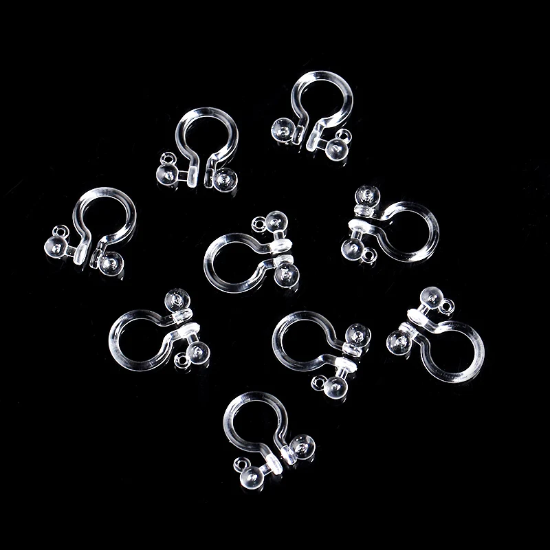 20 teile/los Transparent Ohr Clip Basis Für Schmuck Machen Ohr Stecker Harze Kunststoff Ohrringe Basis Einstellung DIY Schmuck Zubehör – Detail 7