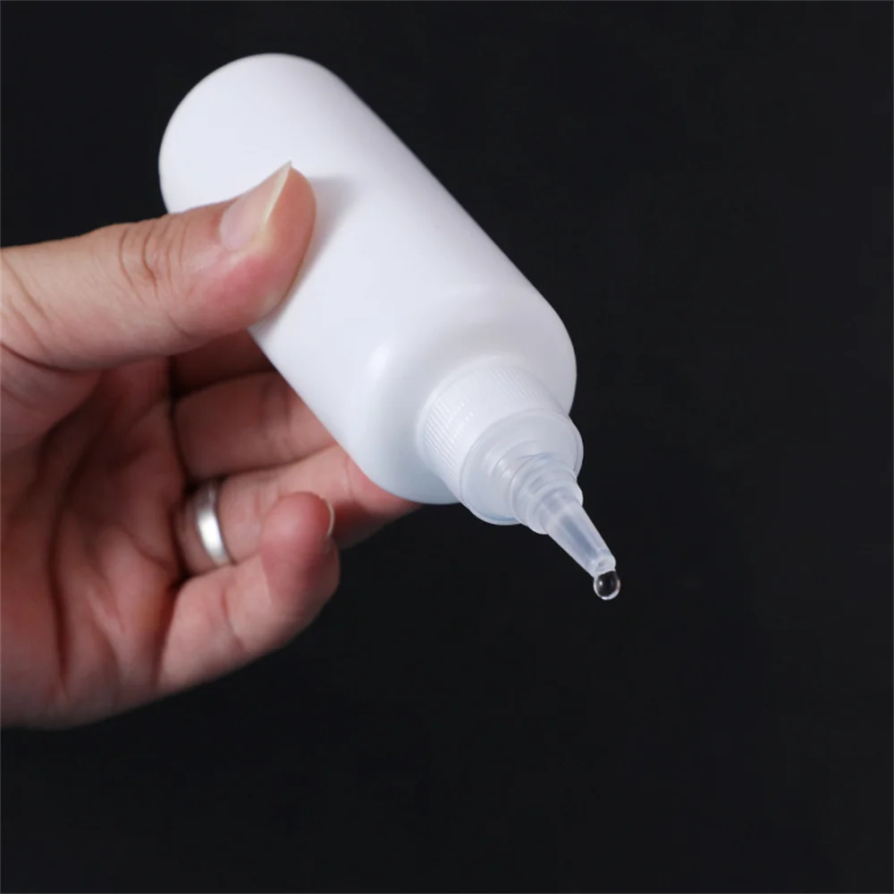 5-100ml Empty PE Plastic Glue Bottles With Screw-On Lids Squeeze Liquid Oil Dropper Bottles Refillable Sub Bottling Bottles