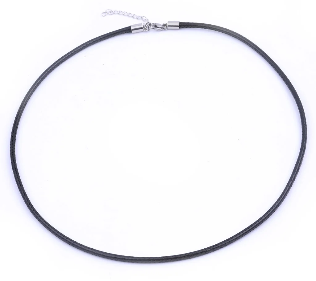 Collar de cordón de cuero con cierre de langosta, cadena de cuerda de acero inoxidable para fabricación de joyas, accesorios de bricolaje, 55cm de largo, 3mm, 5 unidades por lote