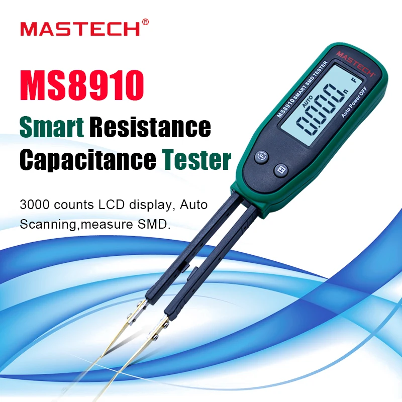 

High quality Tweezers Smart SMD RC Resistance Capacitance Diode Meter Tester LCD Multimeter MS8910,3000 counts Auto Rang/ Scan