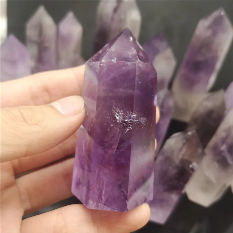 1PC Natural Amethyst Quartz Cluster Crystal Wand Point Specimen Lucky Healing Natural Stones and Crystals Healing Crystals Wicca