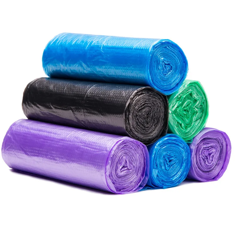 100Pcs/5 Rolls Zwart Paars Groen Blauw Thicken Vuilniszakken Vest Stijl Opbergtas Voor Keuken Thuis Bad afval Vuilniszak 45x63cm