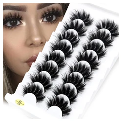 5/7/8 pairs 3D mink Lashes ,soft fluffy natural false eyelashes,individual eyelash extension, makeup tools lashes wholesale