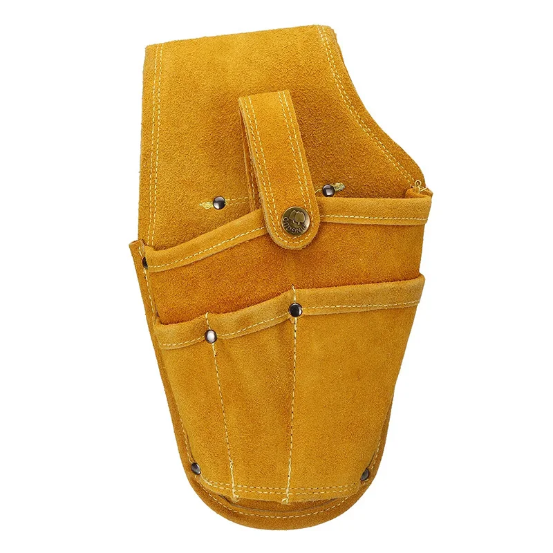 Cowhide Drill Holster Waist Tool Bag Electric Waist Belt Tool Pouch Bag With Belt For Power Drill Electric Screwdriver