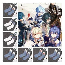 Nuovo gioco Genshin Impact Socks Xiao Keqing Barbatos Kaedehara Kazuha Diluc Ragnvindr Cosplay Warm Sockings puntelli