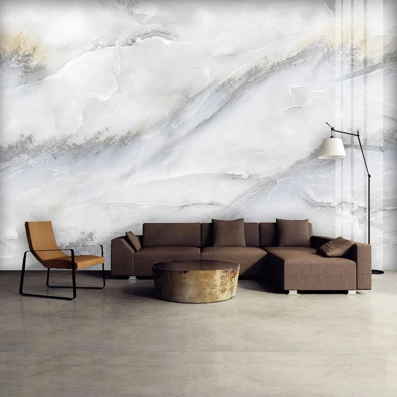 

Custom Modern Self-Adhesive Wallpaper 3D Jazz White Marble Photo Wall Mural Living Room Dining Room Papel De Parede Home Décor