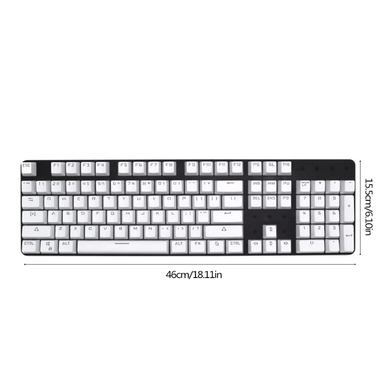 Juego de 104 teclas de doble color para jugadores, teclas mecánicas para videojuegos, teclas de teclado para juegos electrónicos, reemplazo de tapa de tecla GO