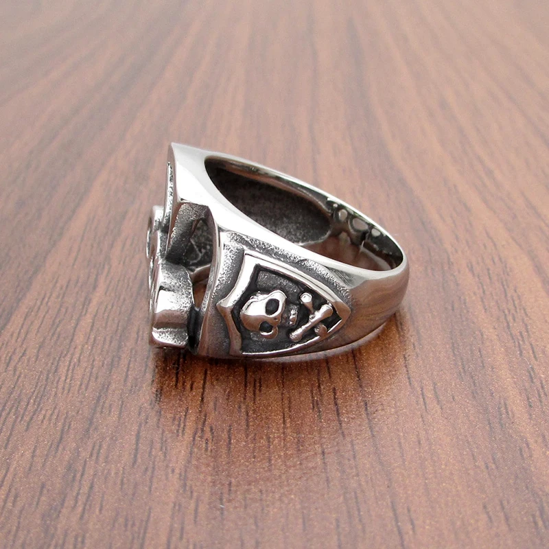Punk Size 8-14# 316L Stainless Steel Silver Color Black Fist Skull Ring Jewelry