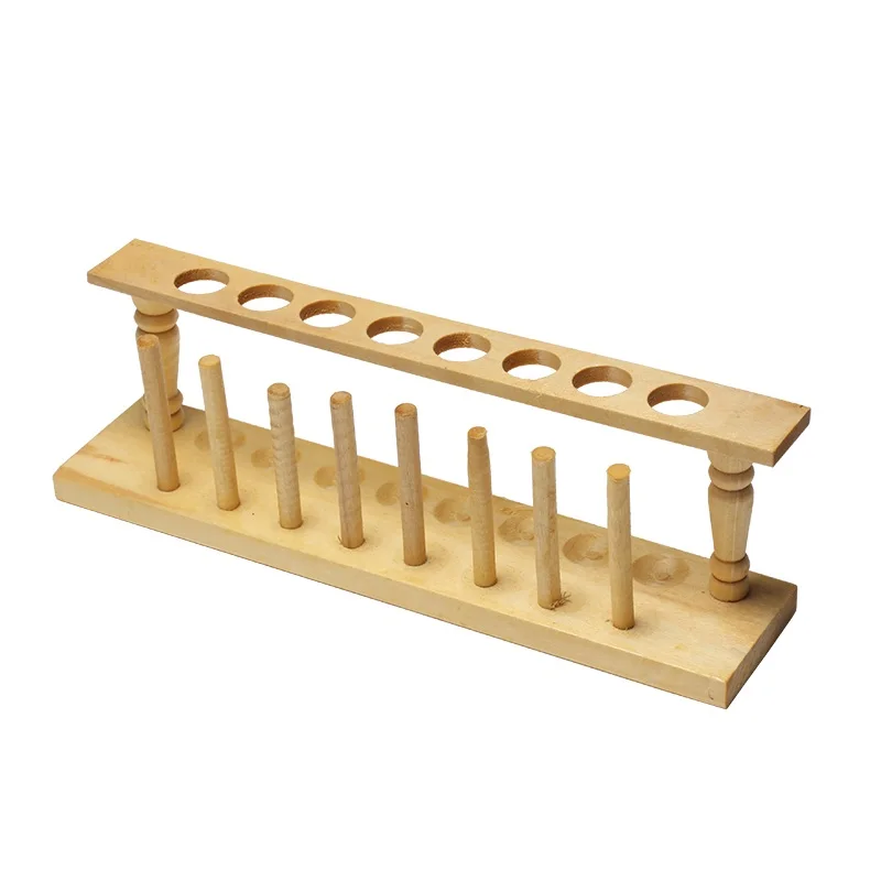 Wooden Drying Rack For Test Tubes Wooden Holder Suitable For Tube Diameter 21 mm Dry Stand 8 Well