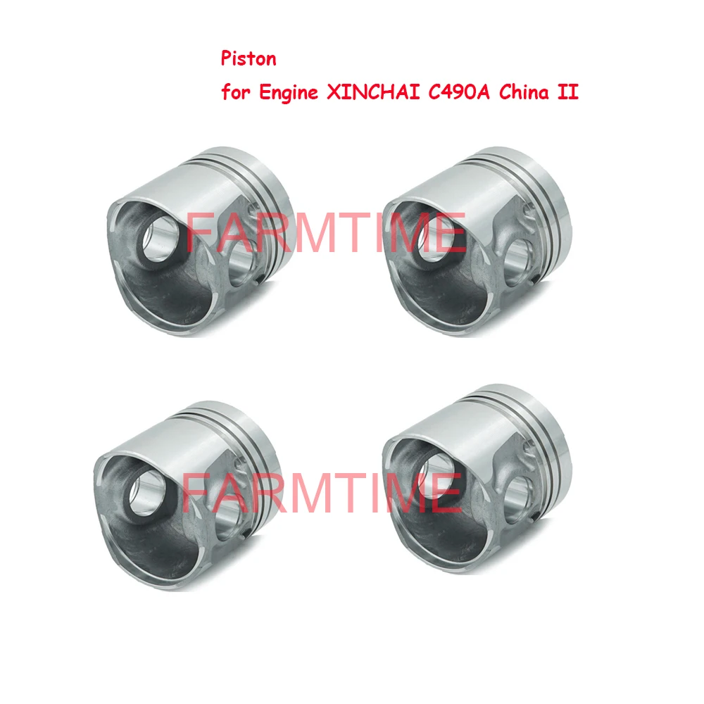 Piston 1 set (4pcs) for Engine XINCHAI C490A CHINA II