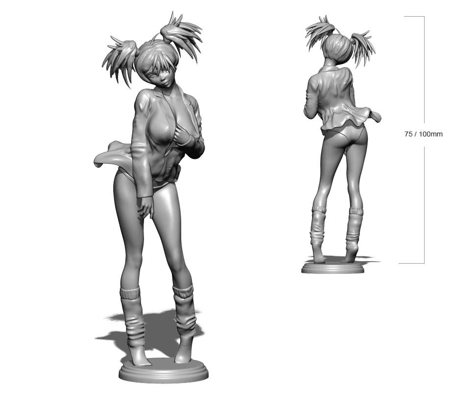 1/24 75mm 1/18 100mm Resin Model Prettry Loverly Girl 3D Printing Figure Unpaint No Color RW-064