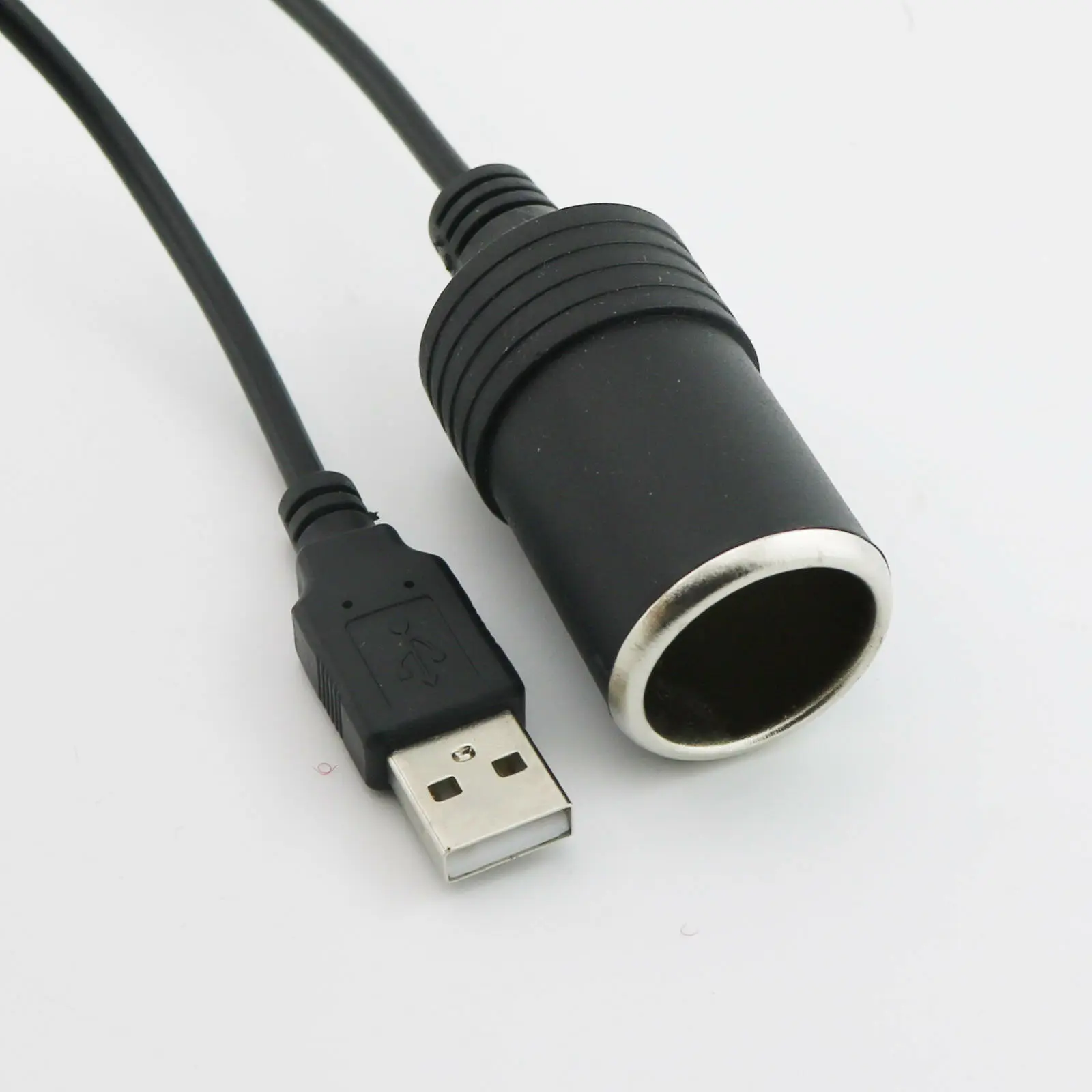 1pcs USB Male To 12V Car Cigarette Lighter Female Socket Converter Adapter Cable Cord 30cm