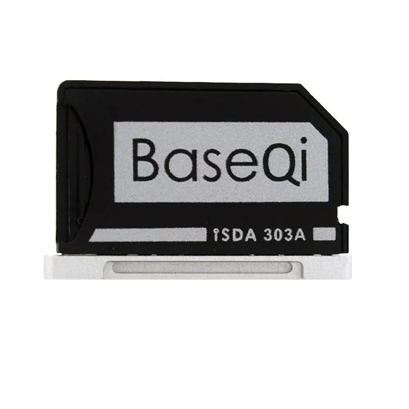 BaseQi MacBook 303A Unidad Stealth de Aluminio Adaptador de Tarjeta Micro SD/TF Lector de Tarjeta SD para MacBook Pro Retina 13 Pulgadas