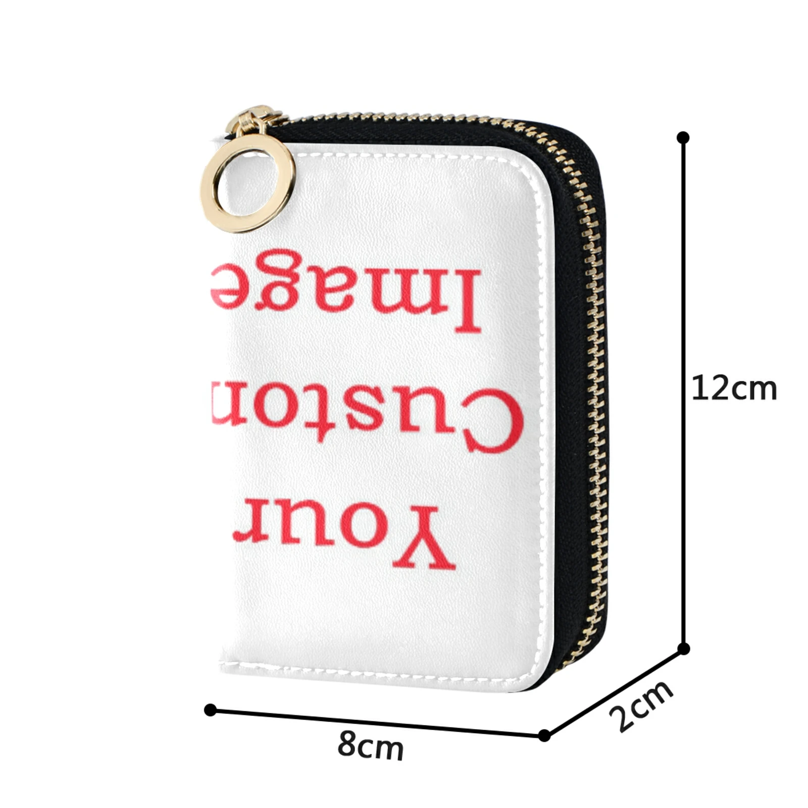 Fashion Custom Pattern Women Card Holder DIY Printing Zipper Leather Wallet Credit Card Cover Bag Portable Travel Coin Purse