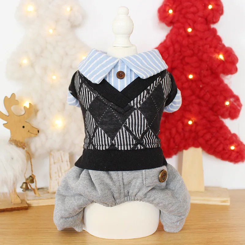 

Dog Clothes Male Cotton Cat Dog Jumpsuit Jacket Coat Two-piece Vest Clothing For Dogs Cotton Winter Products Puppy Chihuahua