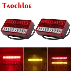 2Pcs Trailer Tail Lights 12V LED Rear Cargo Lights Tractor Taillight Truck Stop Turn Signal Back Headlight Accessories Parts