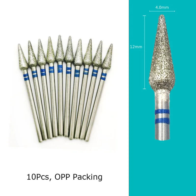 HYTOOS 10 teile/satz Nagel Bohrer Bits Diamant Schneider für Maniküre Häutchen Grat Fräser für Pediküre Nägel Zubehör Werkzeuge