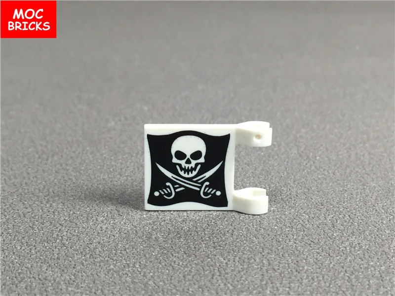 10pcs/lot Flag 2 x 2 Square with Skull and Crossed Cutlasses Pattern fit with 2335pb130 DIY Building Blocks Figure Dolls Toys