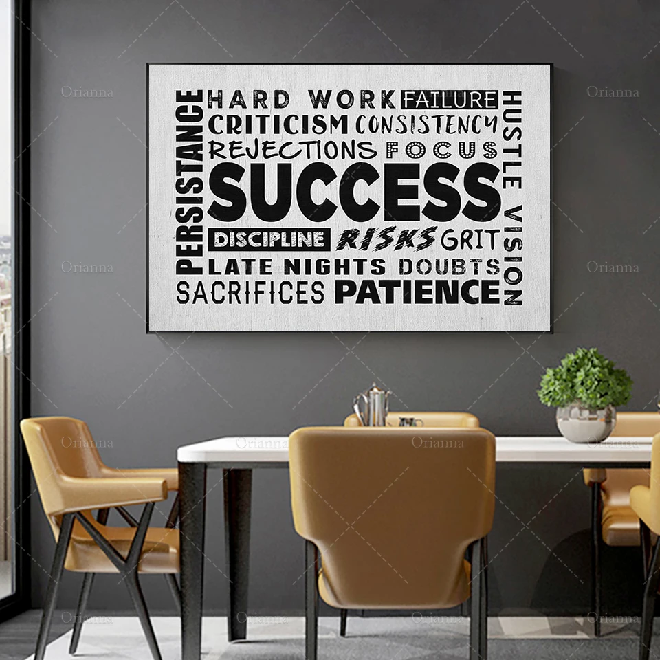 Home Decor Canvas Painting Modular 1 Piece Motivate Yourself Success Pictures Wall Art HD Printed Poster Frame For Living Room