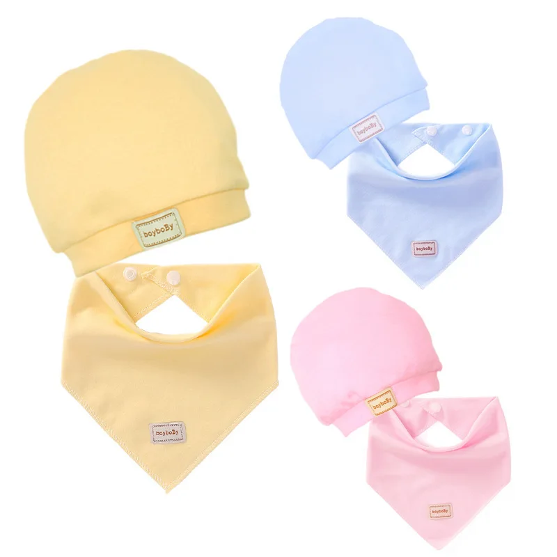 Baby Hat Baby Bib Triangle Scarf Cotton Baby Cap Girl Newborn Photography Baby Accessories Newborn Baby Boy Saliva Towel