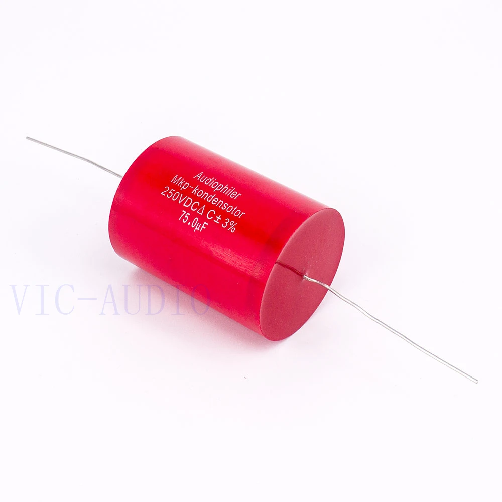 

1PC Audiophiler Mkp Capacitor 75uf 250V DC 3% HIFI Fever Electrodeless Capacitor Audio Capacito Coupling Frequency Dividing 75uf