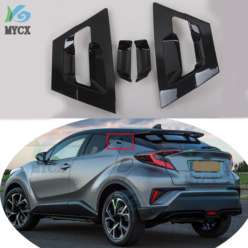 For Toyota C-HR CHR 2017-2020 Door Handle Bowl Cover ABS Chrome Carbon Fiber Outside Handle Cover For CHR Exterior CAR Styling