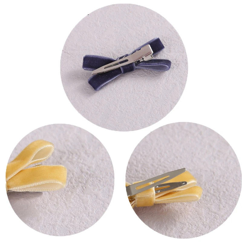 Candy Color Baby Hair Clips Lovely Velvet Hairpins for Girls Autumn Children Barrettes Photo Props Kids Solid Hair Accessories