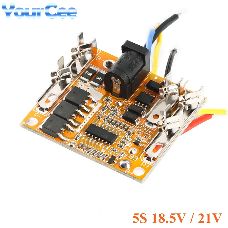 5S 18.5V 21V 18A BMS 18650 moduł tablicy zabezpieczającej baterię litową pakiety ogniw litowo-jonowych do wiertarki ręcznej