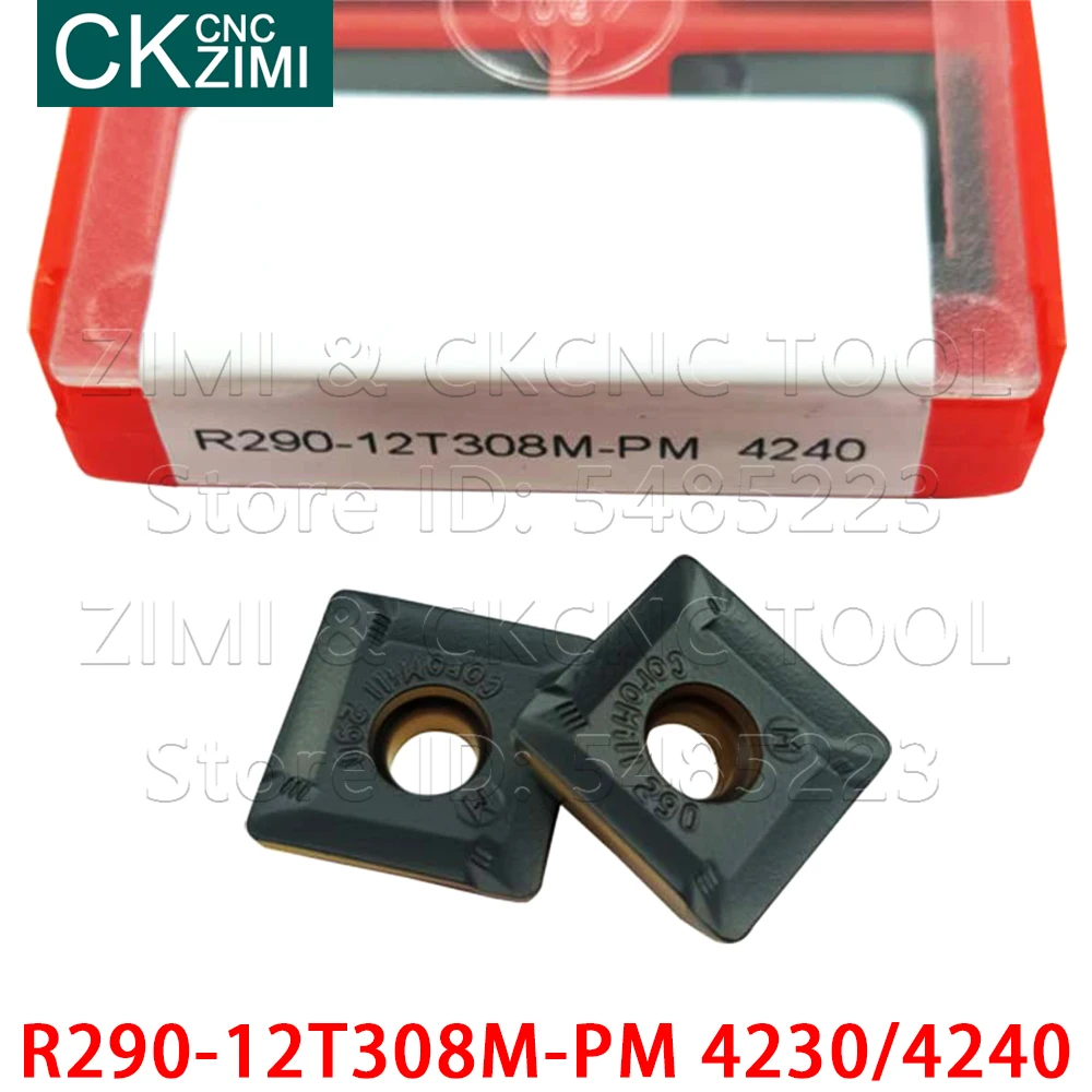 R290-12T308M-PM 4230 R290-12T308M-PM 4240 Penggilingan Sisipan Karbida Sisipan Pusat Mesin Penggilingan Mengubah CNC Alat untuk Baja