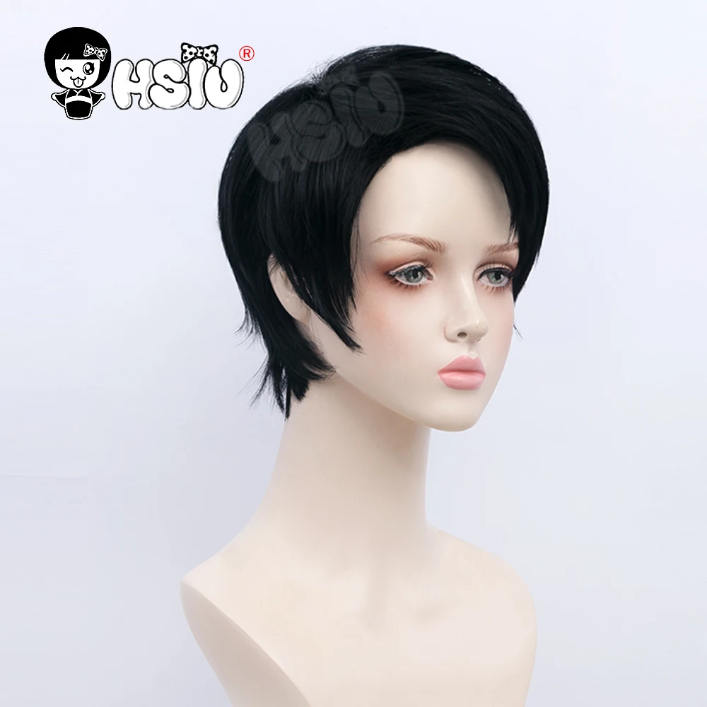 Otsukotsu Yuta Peluca de cosplay de Anime Jujutsu Kaisen HSIU, pelo corto negro, Peluca de fiesta de graduación de halloween para niños, gorra de peluca gratis