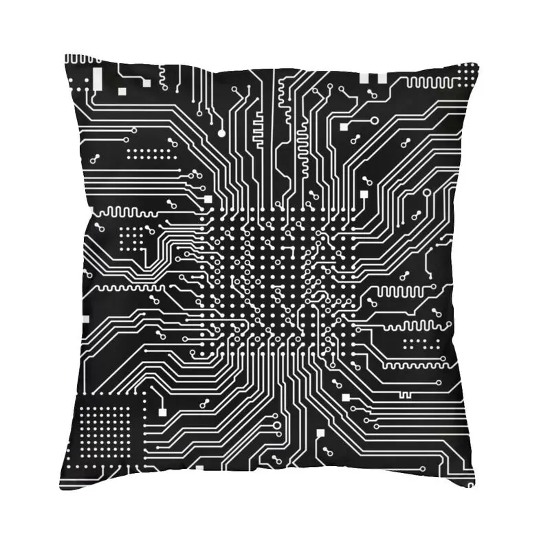 Circuit Board Computer Motherboard Cushion Cover Sofa Home Decorative Geek Programmer Tech Square Throw Pillow Cover 45x45 Sofa