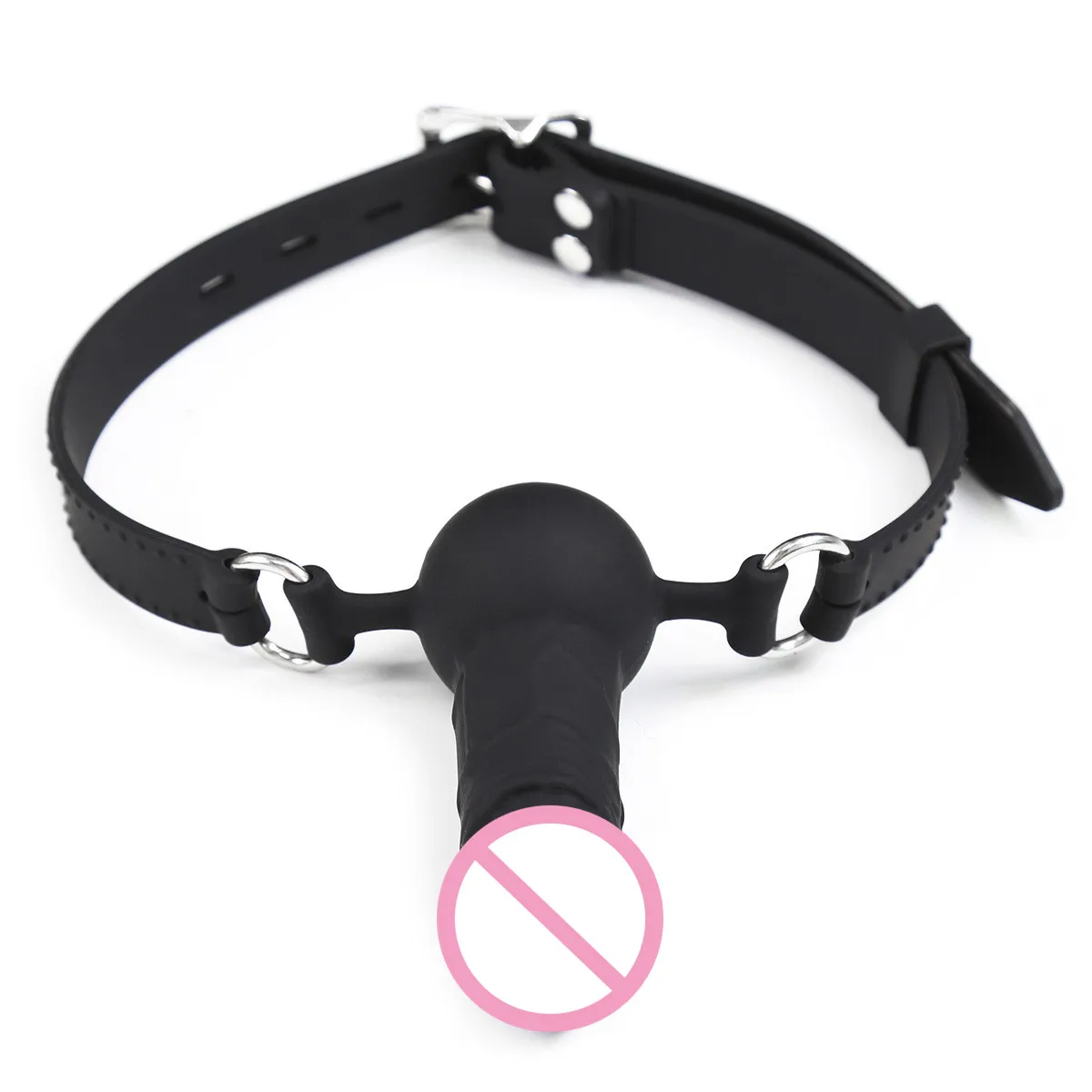 Bdsm Bondage Slave Soft Ball Gag Strap with Silicone Strapon Dildo for Men Women Gay Adults Games Flirt Erotic Sex Toys