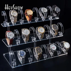 Universal Acrylic Watch Display Stand Base, Transparent Smartwatch Shelf, Stairs Holder, Watch Shop Show