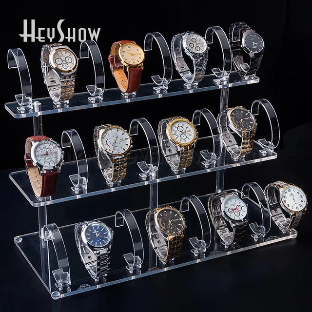 Universal Acrylic Watch Display Stand Base Transparent Smartwatch Shelf Stairs Holder Watch Shop Show AliExpress
