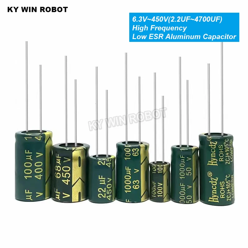 2-50pcs 10V 16V 25V 35V 50V 100V 400V 20% High Frequency Capacitor 100UF 220UF 330UF 470UF 680UF 1000UF 1500UF 2200UF 3300UF