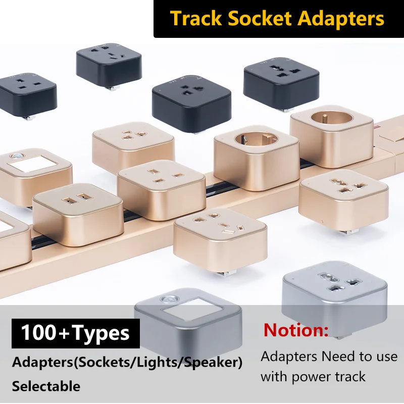 Track socket 3P universal Usb Charger Adapter Power Track Moveable Wireless New Type Kitchen Desk Hidden Socket Module