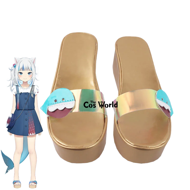 YouTuber Hololive VTuber Gawr Gura Customize Cosplay Platform Shoes Slippers