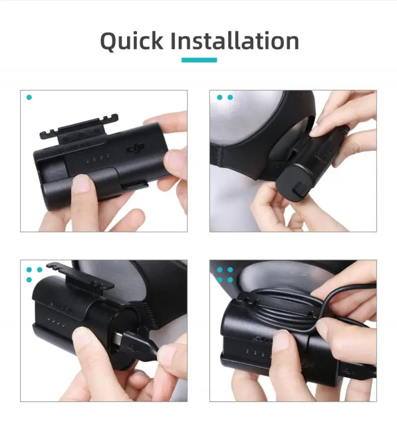 Sunnylife Headband กล่องเก็บแบตเตอรี่คลิปกลับสำหรับ DJI FPV Goggles V2บินแว่นตาสายไฟอุปกรณ์เสริม