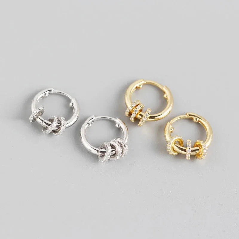 XIYANIKE Silver Color French Punk Hip-Hop Geometric Small Hoop Earrings for Women Gold Silver Party Jewelry Accessories