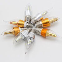 10Pcs/Lot LED Bulb Candle E14 5W 7W 9W 12W Golden Aluminum light AC 220V Lamp Cool Warm White Lampada Bombillas Lumiere Lamp